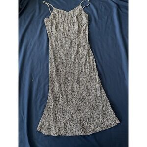 Gap Floral Slip Dress Black And‎ White Floral Strappy Midi Size 4 Small